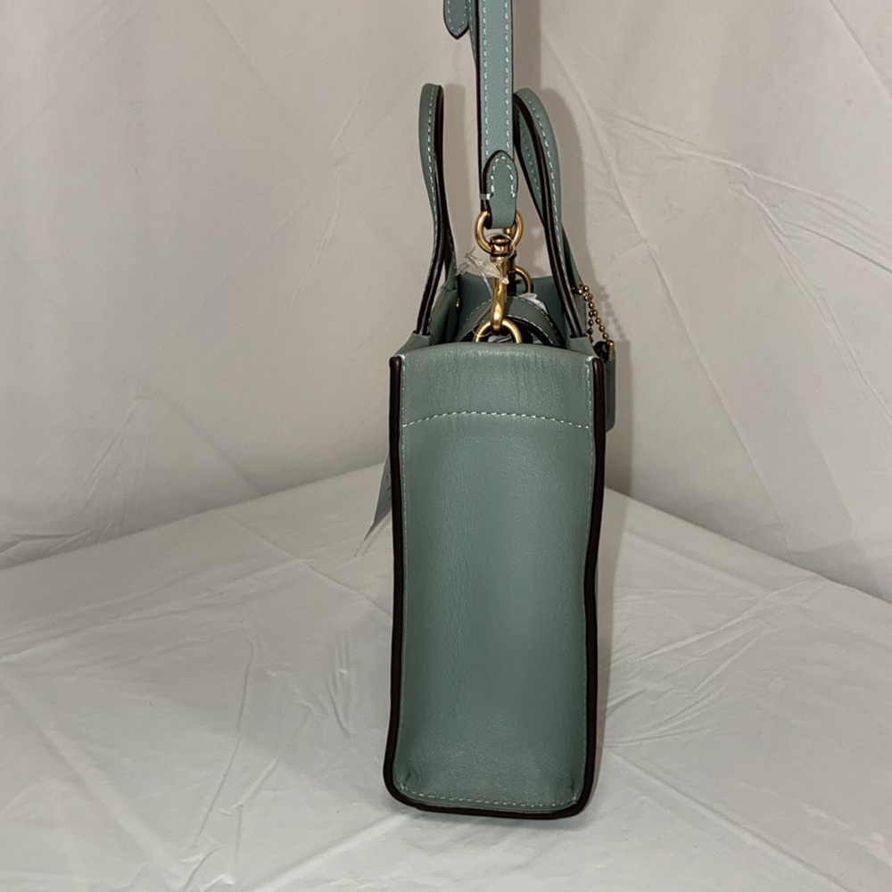 Coach Small Leather Satchel in Seafoam Green with Gold Hardware - Picture 6 of 11